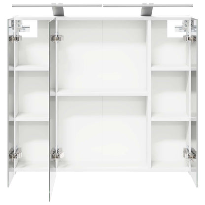 Badkamer spiegelkast Wit 80 x 14.5 x 70 cm Bewerkt hout