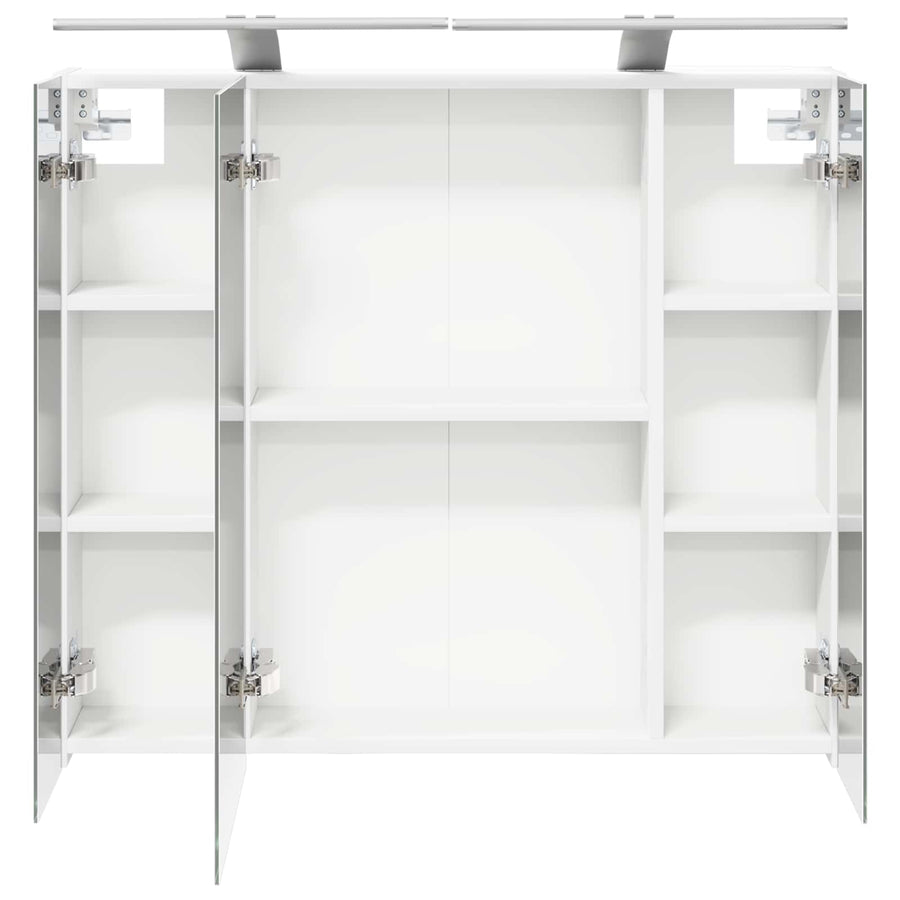 Badkamer spiegelkast Wit 80 x 14.5 x 70 cm Bewerkt hout