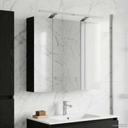 Badkamer spiegelkast zwart eiken 80x14.5x70 cm