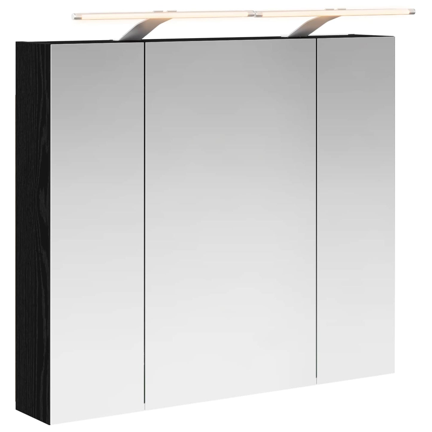 Badkamer spiegelkast Zwart Eiken 80 x 14.5 x 70 cm Bewerkt hout
