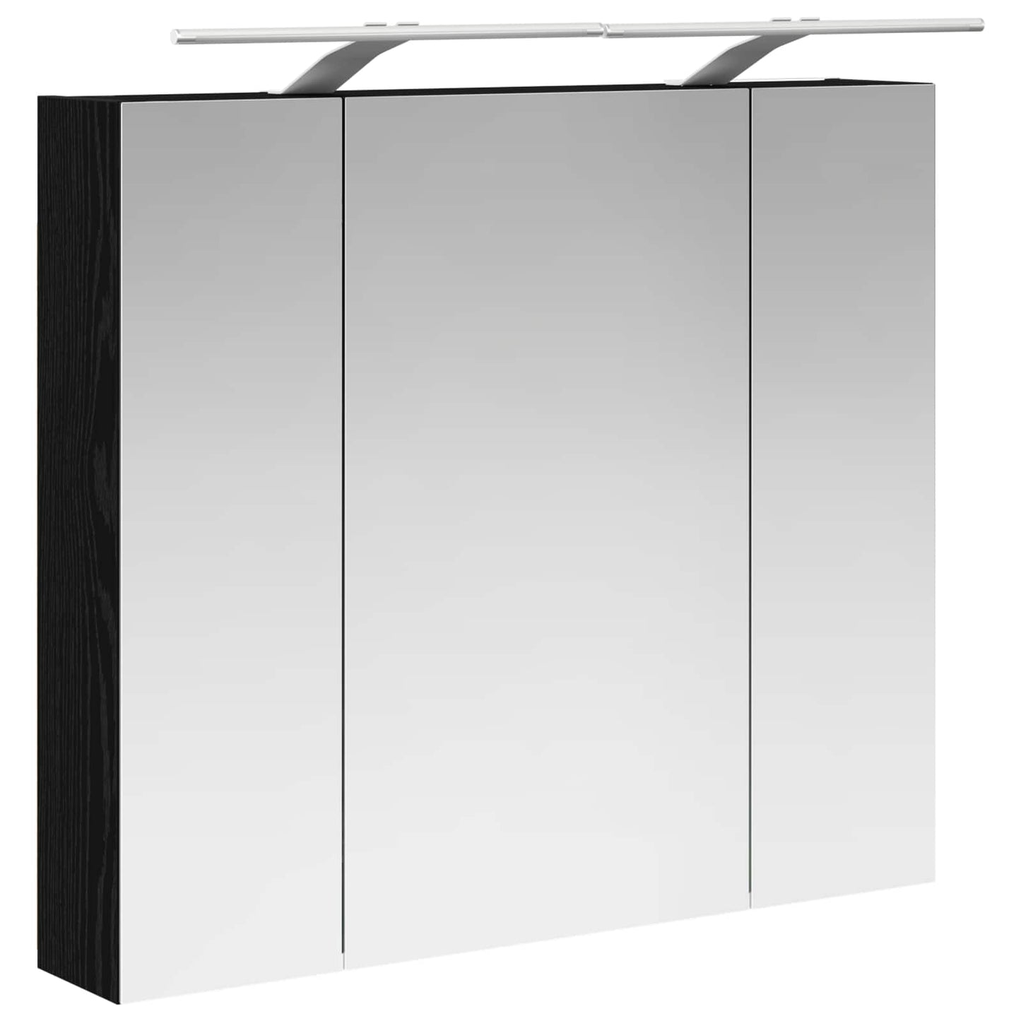 Badkamer spiegelkast Zwart Eiken 80 x 14.5 x 70 cm Bewerkt hout
