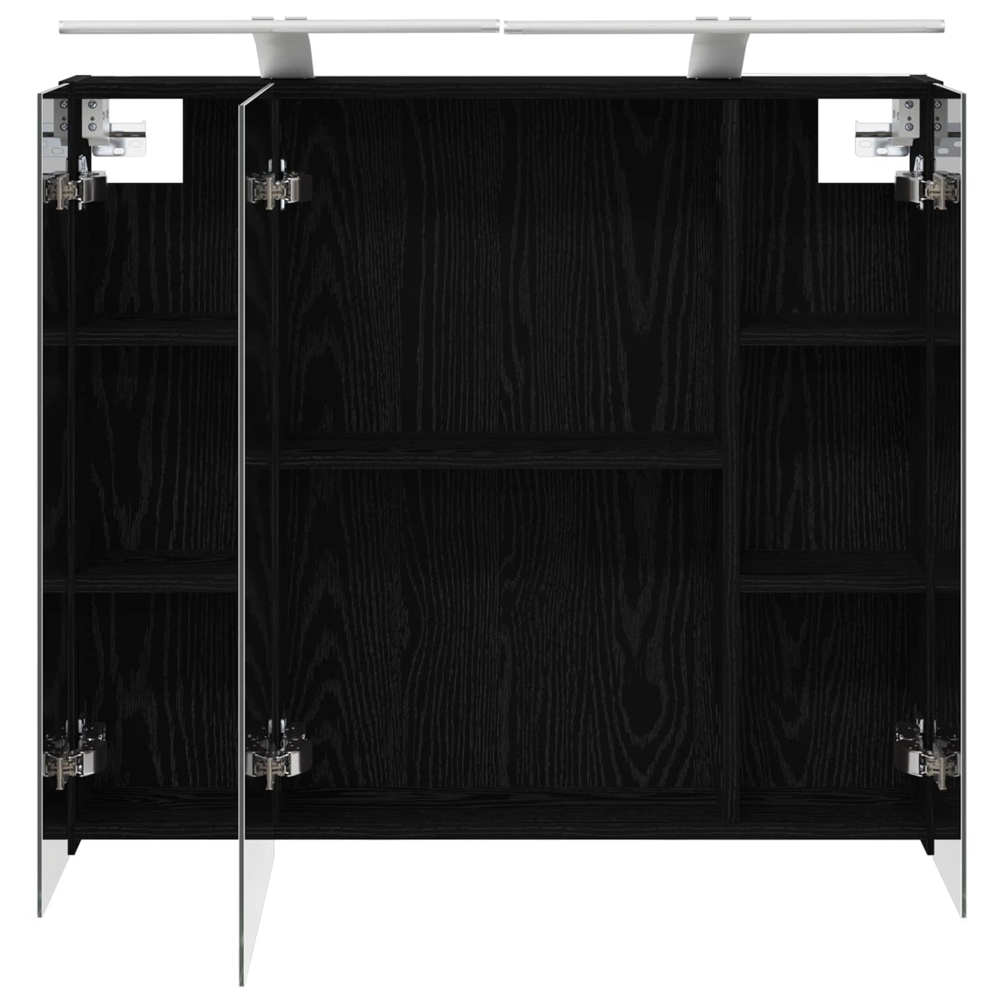 Badkamer spiegelkast Zwart Eiken 80 x 14.5 x 70 cm Bewerkt hout