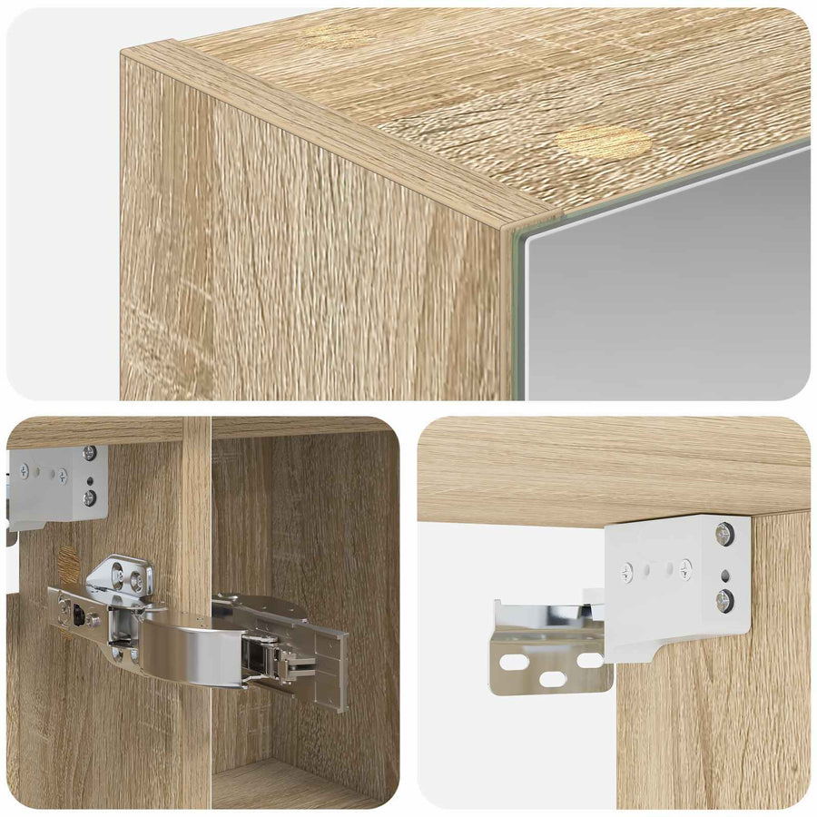 Badkamer spiegelkast met plank Sonoma Eiken 80 x 14.5 x 70 cm