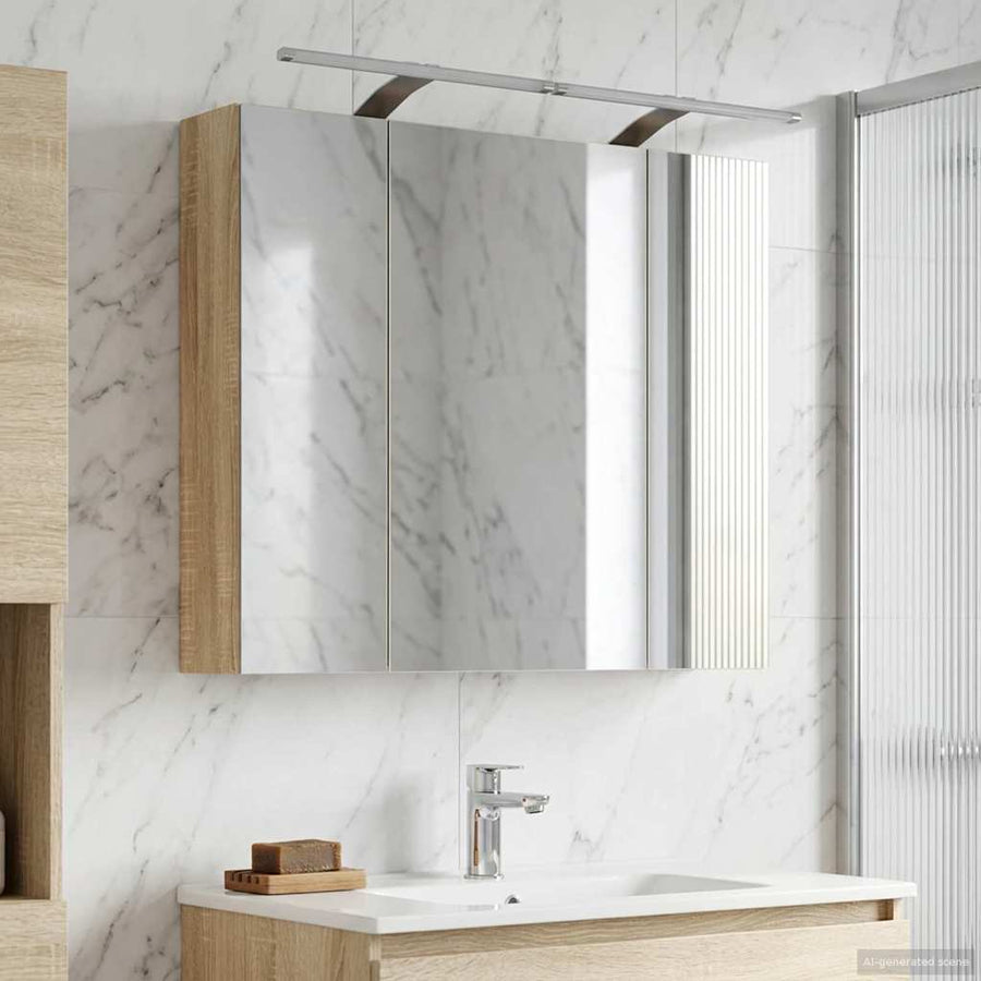 Badkamer spiegelkast met plank Sonoma Eiken 80 x 14.5 x 70 cm