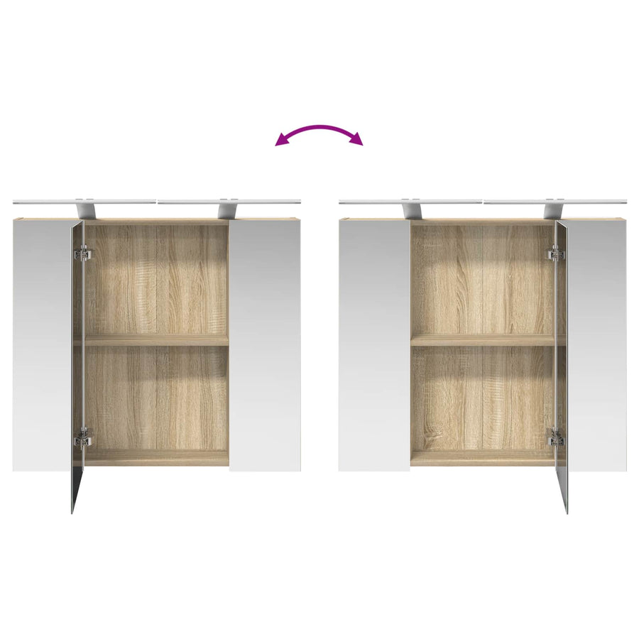 Badkamer spiegelkast met plank Sonoma Eiken 80 x 14.5 x 70 cm