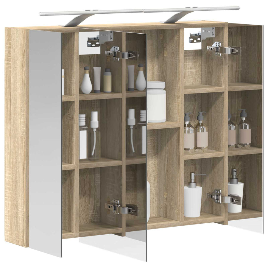 Badkamer spiegelkast met plank Sonoma Eiken 80 x 14.5 x 70 cm