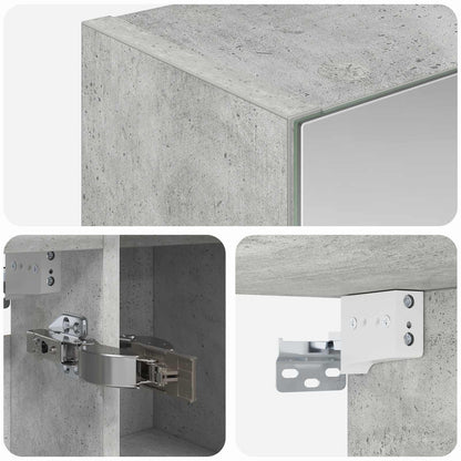 Badkamer spiegelkast Beton Grijs 80 x 14.5 x 70 cm Bewerkt hout