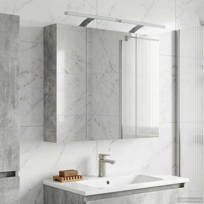 Badkamer spiegelkast Beton Grijs 80 x 14.5 x 70 cm Bewerkt hout