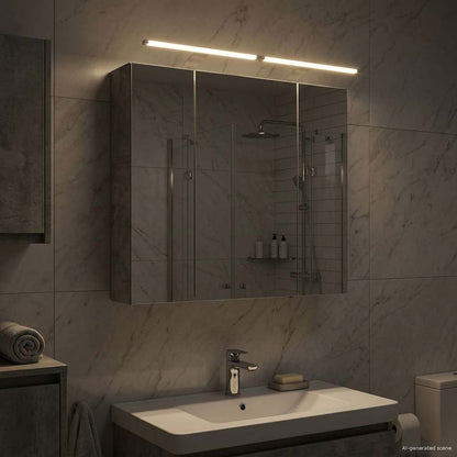 Badkamer spiegelkast Beton Grijs 80 x 14.5 x 70 cm Bewerkt hout