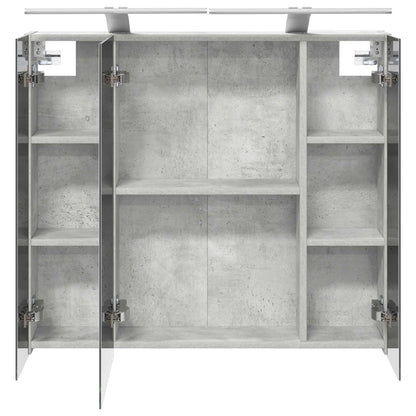 Badkamer spiegelkast Beton Grijs 80 x 14.5 x 70 cm Bewerkt hout