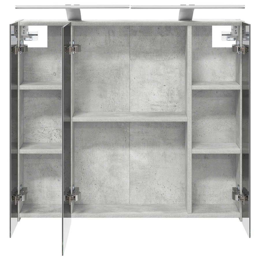 Badkamer spiegelkast Beton Grijs 80 x 14.5 x 70 cm Bewerkt hout