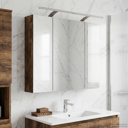 Badkamer spiegelkast met plank Gerookt eiken 80 x 14.5 x 70 cm