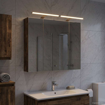 Badkamer spiegelkast met plank Gerookt eiken 80 x 14.5 x 70 cm