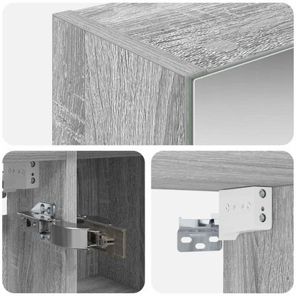Badkamer spiegelkast met plank Grijs Sonoma 80 x 14.5 x 70 cm