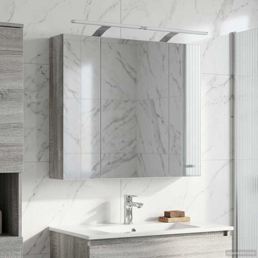 Badkamer spiegelkast met plank Grijs Sonoma 80 x 14.5 x 70 cm