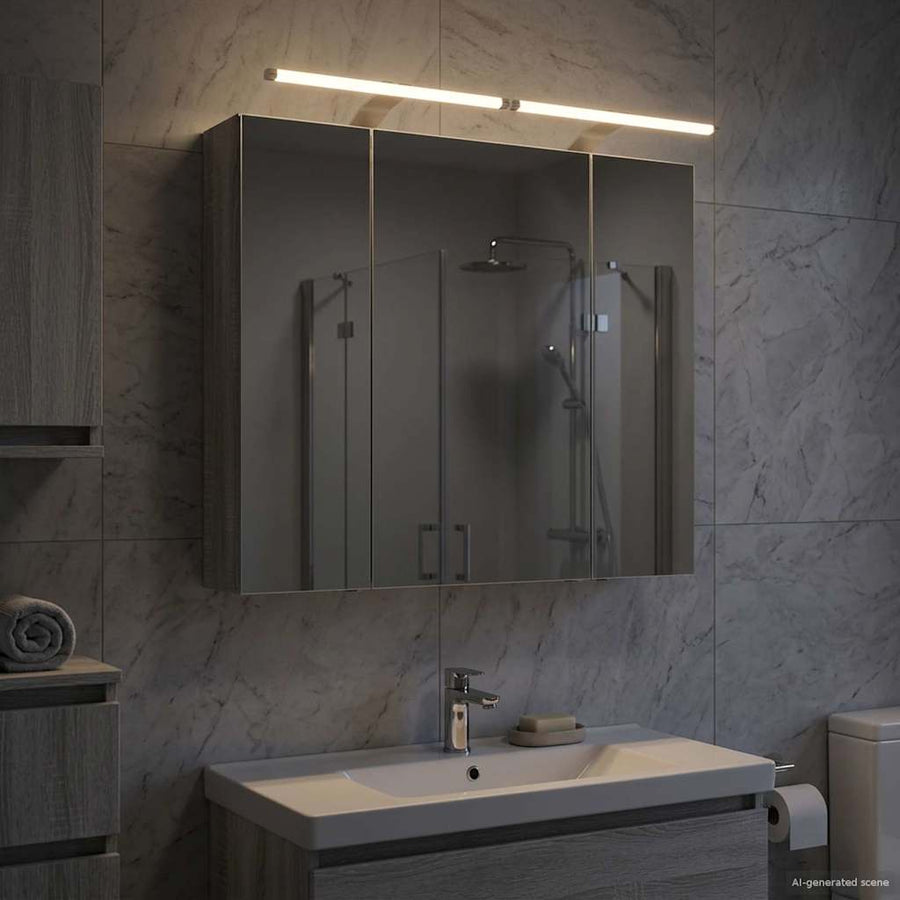 Badkamer spiegelkast met plank Grijs Sonoma 80 x 14.5 x 70 cm