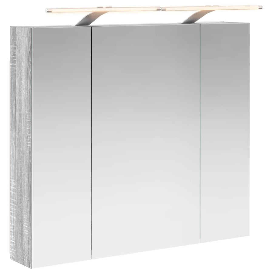 Badkamer spiegelkast met plank Grijs Sonoma 80 x 14.5 x 70 cm