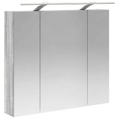 Badkamer spiegelkast met plank Grijs Sonoma 80 x 14.5 x 70 cm