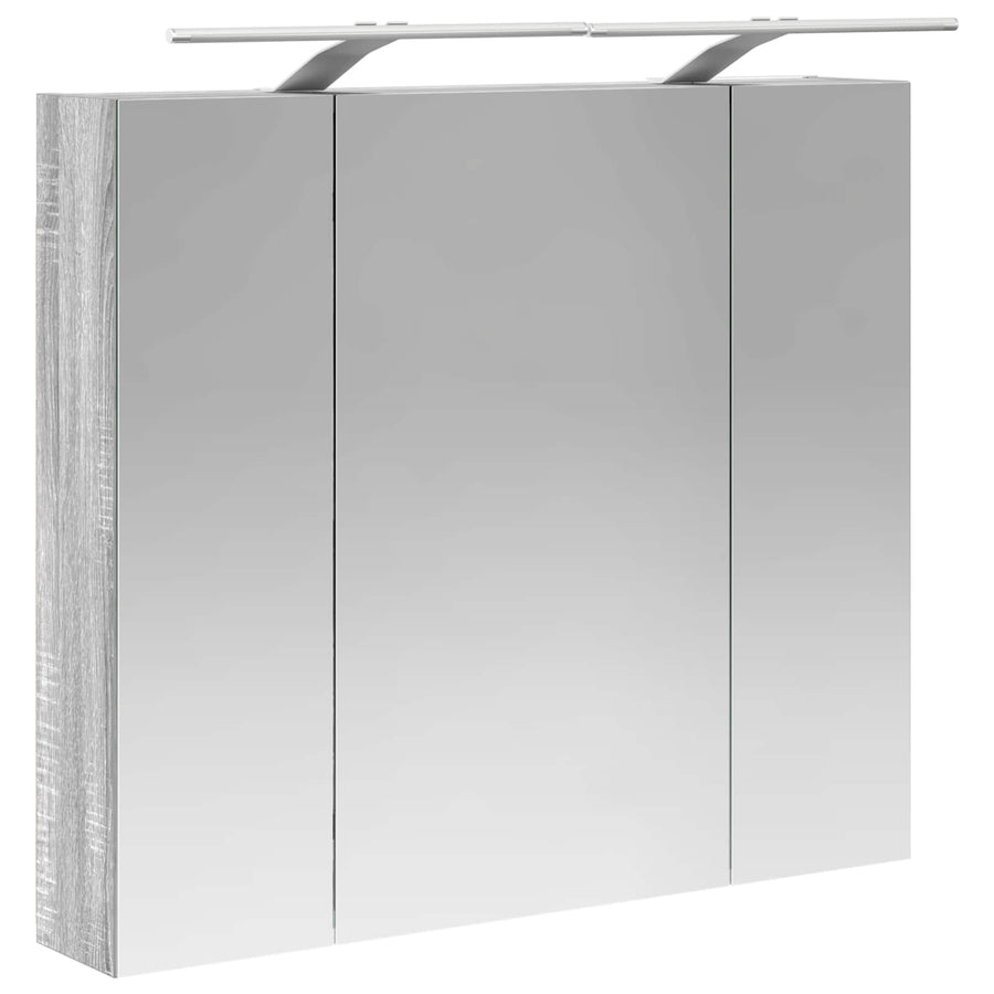 Badkamer spiegelkast met plank Grijs Sonoma 80 x 14.5 x 70 cm