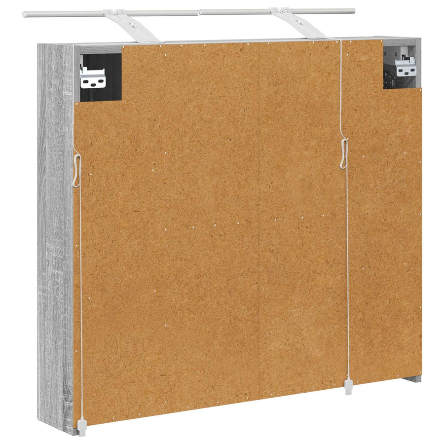 Badkamer spiegelkast met plank Grijs Sonoma 80 x 14.5 x 70 cm
