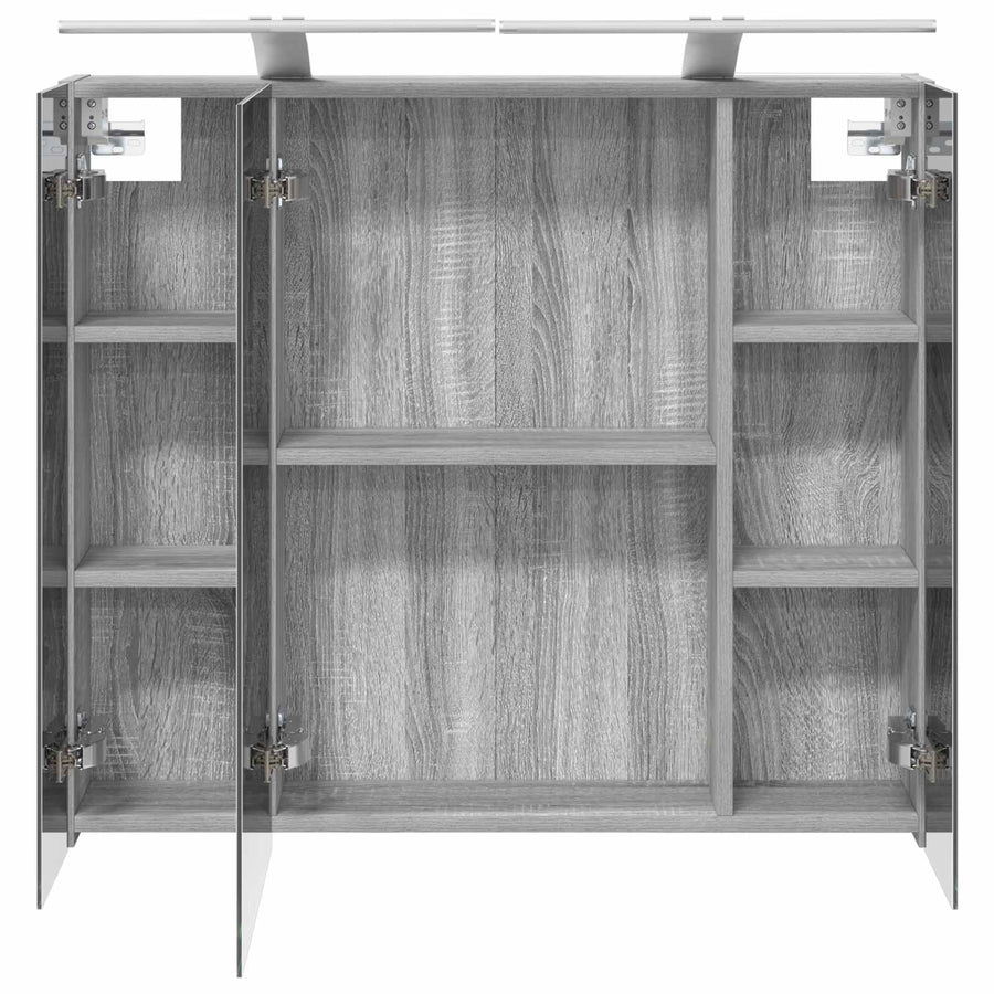 Badkamer spiegelkast met plank Grijs Sonoma 80 x 14.5 x 70 cm