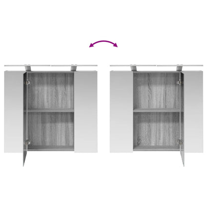 Badkamer spiegelkast met plank Grijs Sonoma 80 x 14.5 x 70 cm