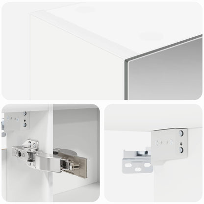 Badkamer spiegelkast Wit 100 x 14,5 x 70 cm Bewerkt hout