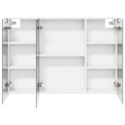 Badkamer spiegelkast Wit 100 x 14,5 x 70 cm Bewerkt hout