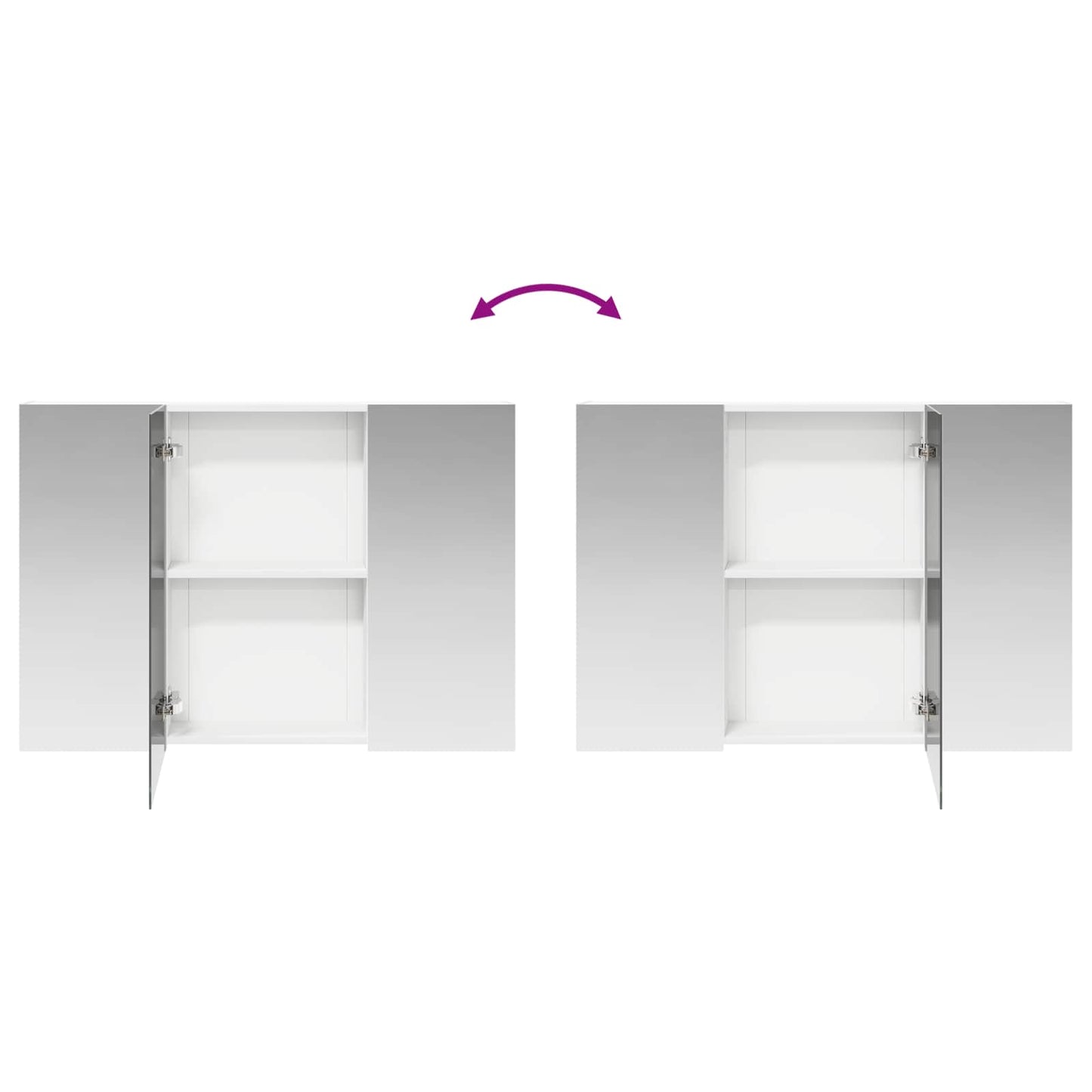 Badkamer spiegelkast Wit 100 x 14,5 x 70 cm Bewerkt hout