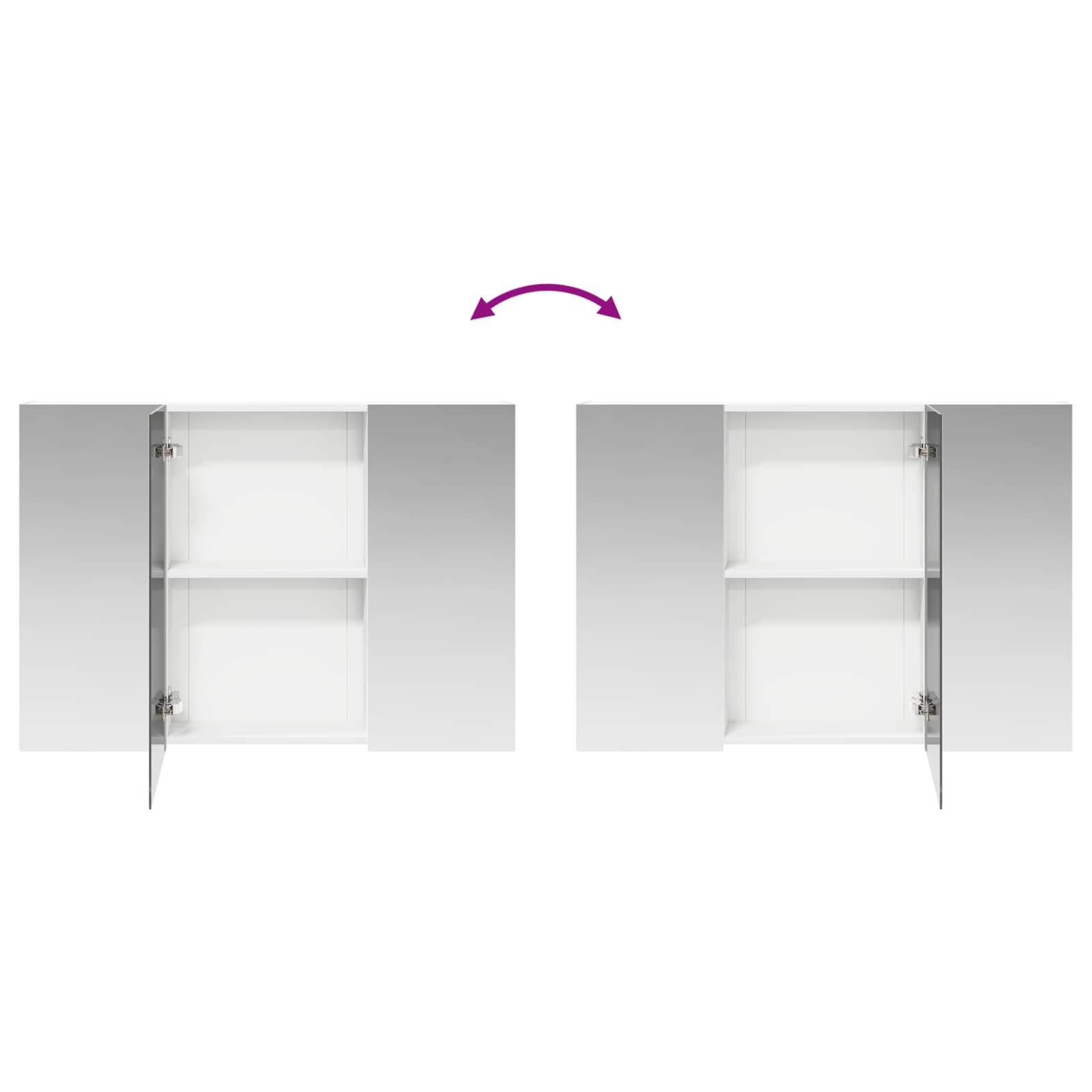 Badkamer spiegelkast Wit 100 x 14,5 x 70 cm Bewerkt hout