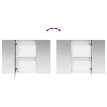 Badkamer spiegelkast Wit 100 x 14,5 x 70 cm Bewerkt hout