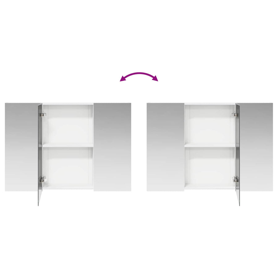 Badkamer spiegelkast Wit 100 x 14,5 x 70 cm Bewerkt hout