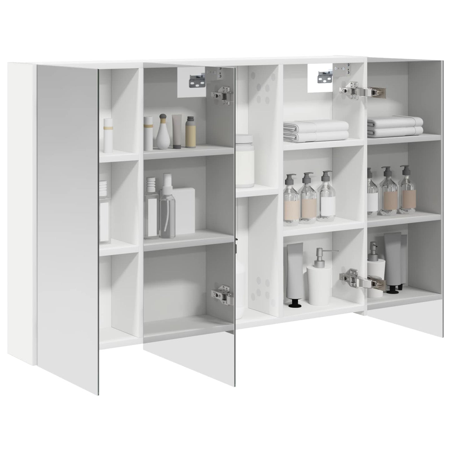 Badkamer spiegelkast Wit 100 x 14,5 x 70 cm Bewerkt hout