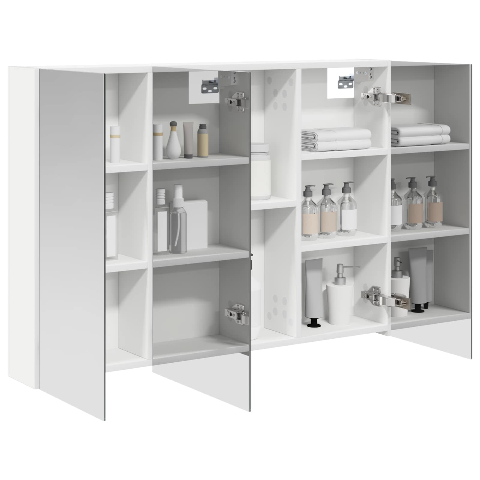 Badkamer spiegelkast Wit 100 x 14,5 x 70 cm Bewerkt hout