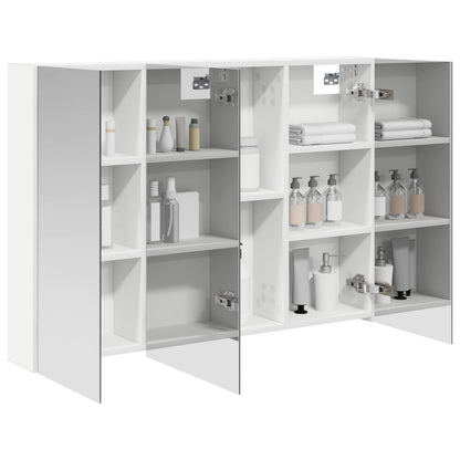 Badkamer spiegelkast Wit 100 x 14,5 x 70 cm Bewerkt hout