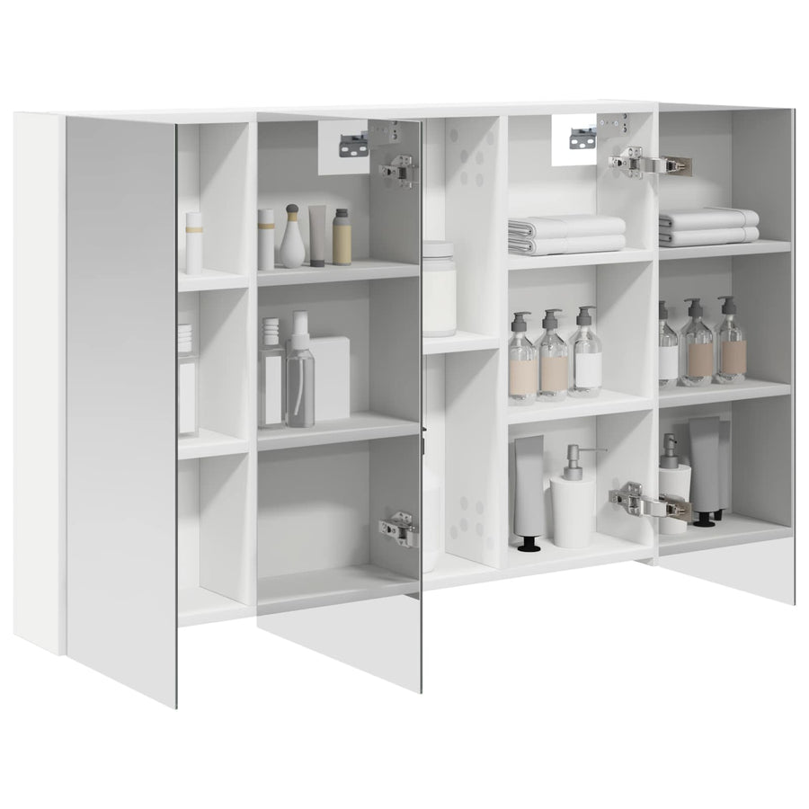 Badkamer spiegelkast Wit 100 x 14,5 x 70 cm Bewerkt hout