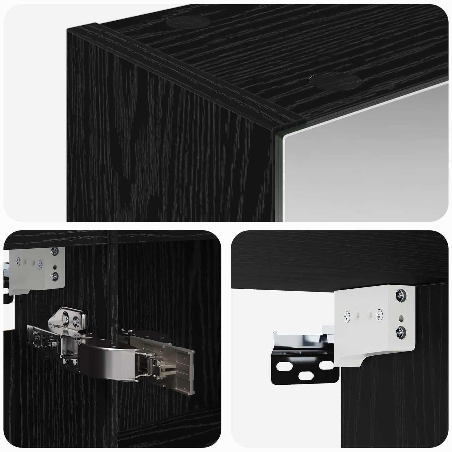 Badkamer spiegelkast met plank Zwart Eiken 100 x 14,5 x 70 cm
