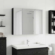 Spiegelkast badkamer 100x14,5x70 cm zwart eiken