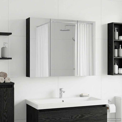 Badkamer spiegelkast met plank Zwart Eiken 100 x 14,5 x 70 cm