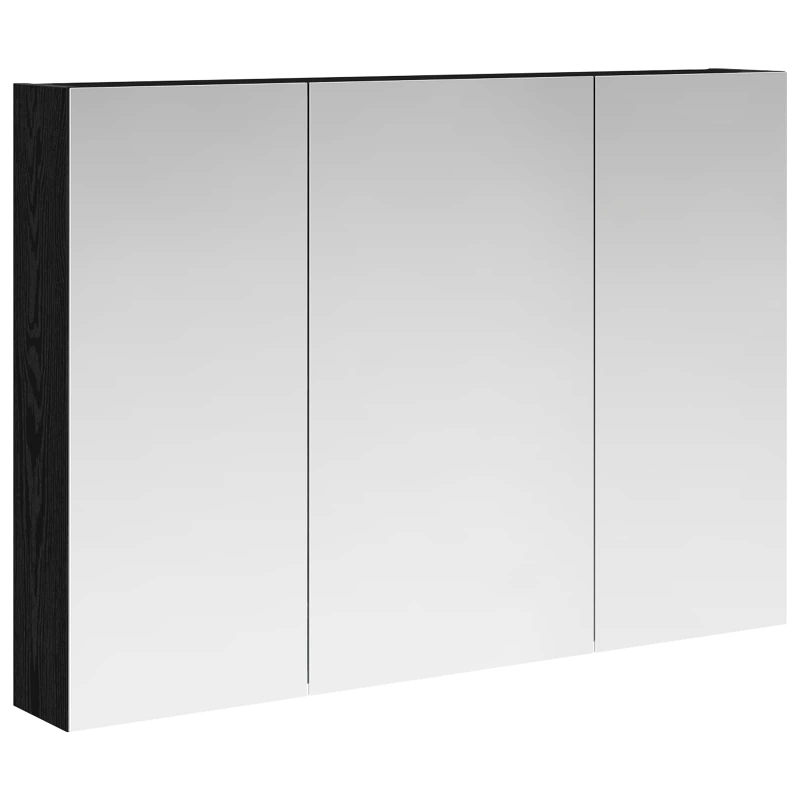 Badkamer spiegelkast met plank Zwart Eiken 100 x 14,5 x 70 cm