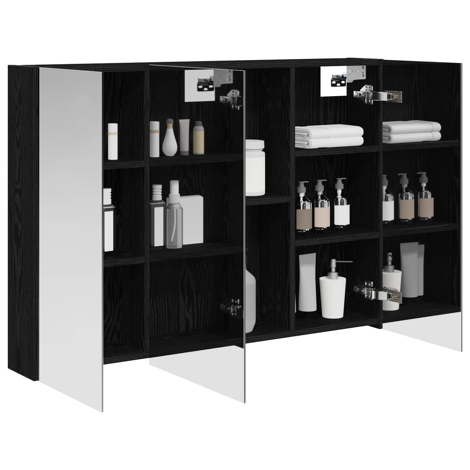 Badkamer spiegelkast met plank Zwart Eiken 100 x 14,5 x 70 cm