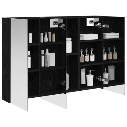 Badkamer spiegelkast met plank Zwart Eiken 100 x 14,5 x 70 cm