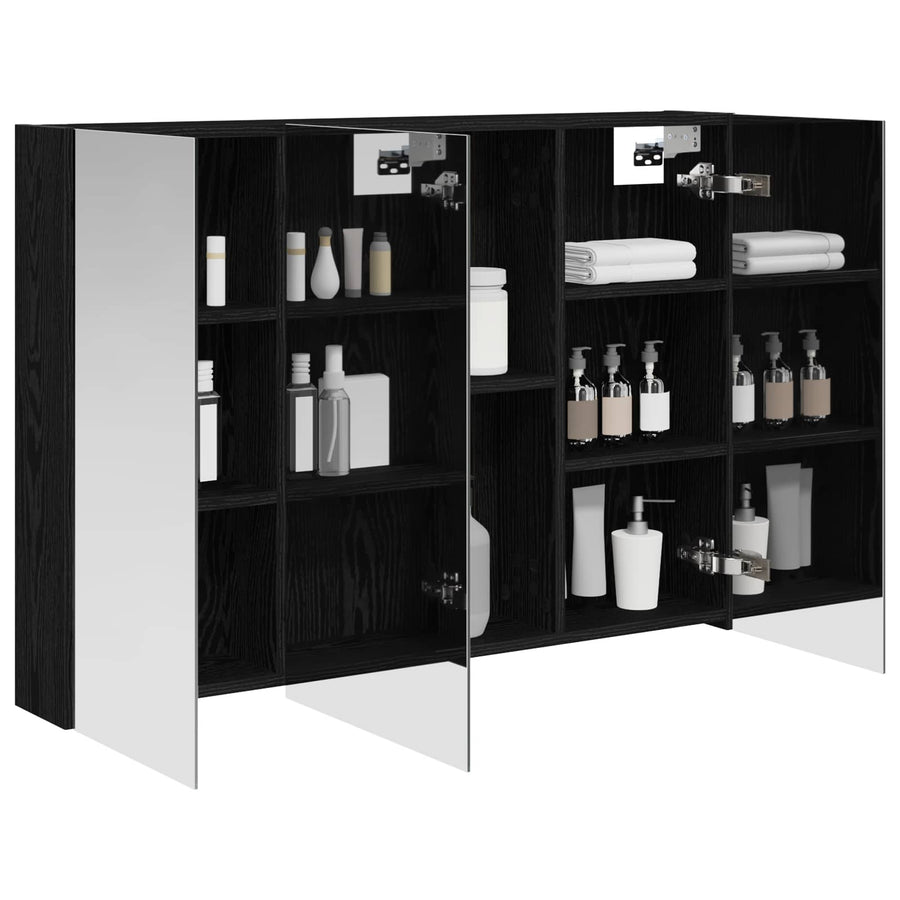 Badkamer spiegelkast met plank Zwart Eiken 100 x 14,5 x 70 cm
