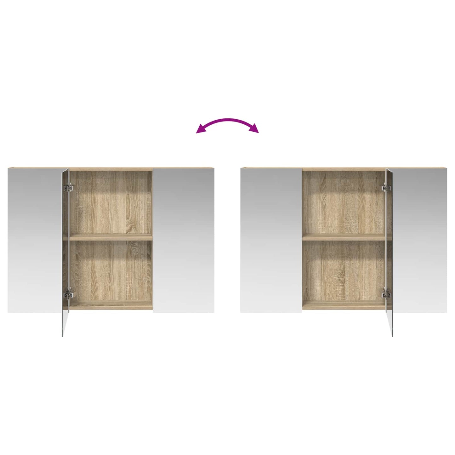 Badkamer spiegelkast met plank Sonoma Eiken 100 x 14,5 x 70 cm