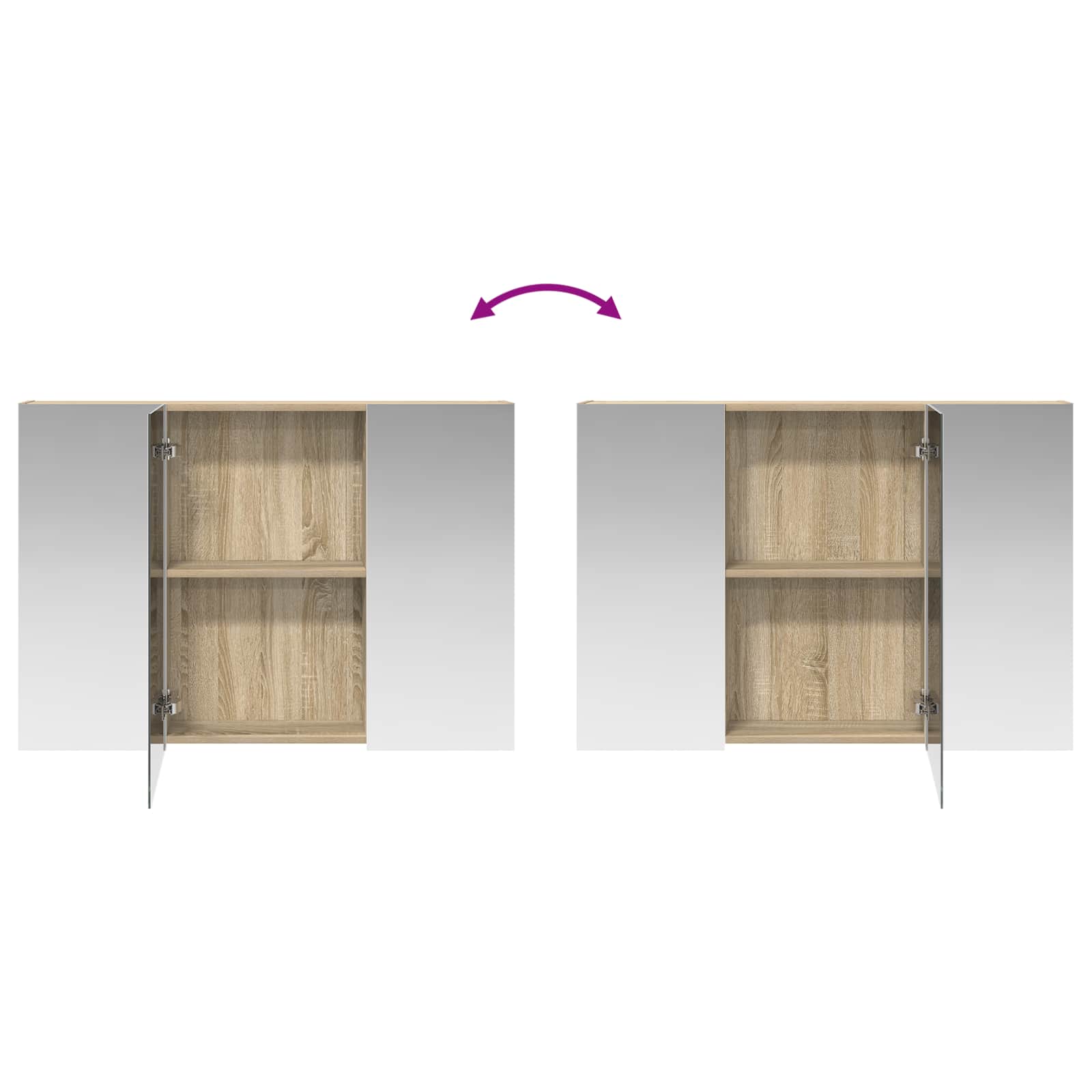 Badkamer spiegelkast met plank Sonoma Eiken 100 x 14,5 x 70 cm