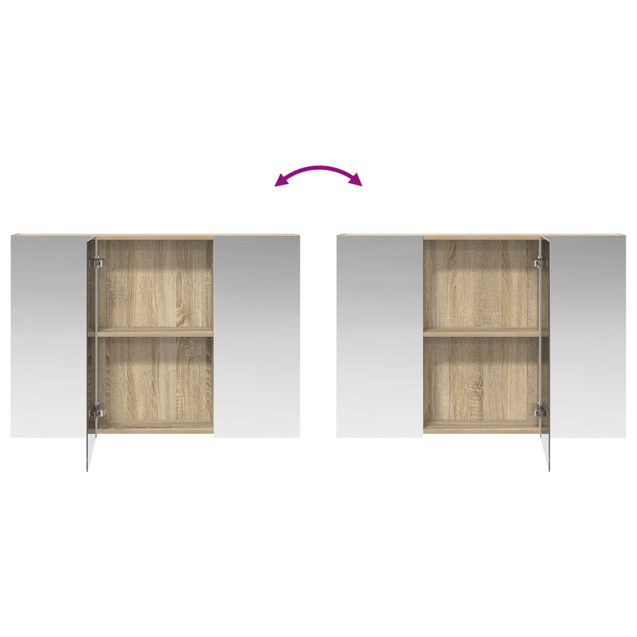 Badkamer spiegelkast met plank Sonoma Eiken 100 x 14,5 x 70 cm