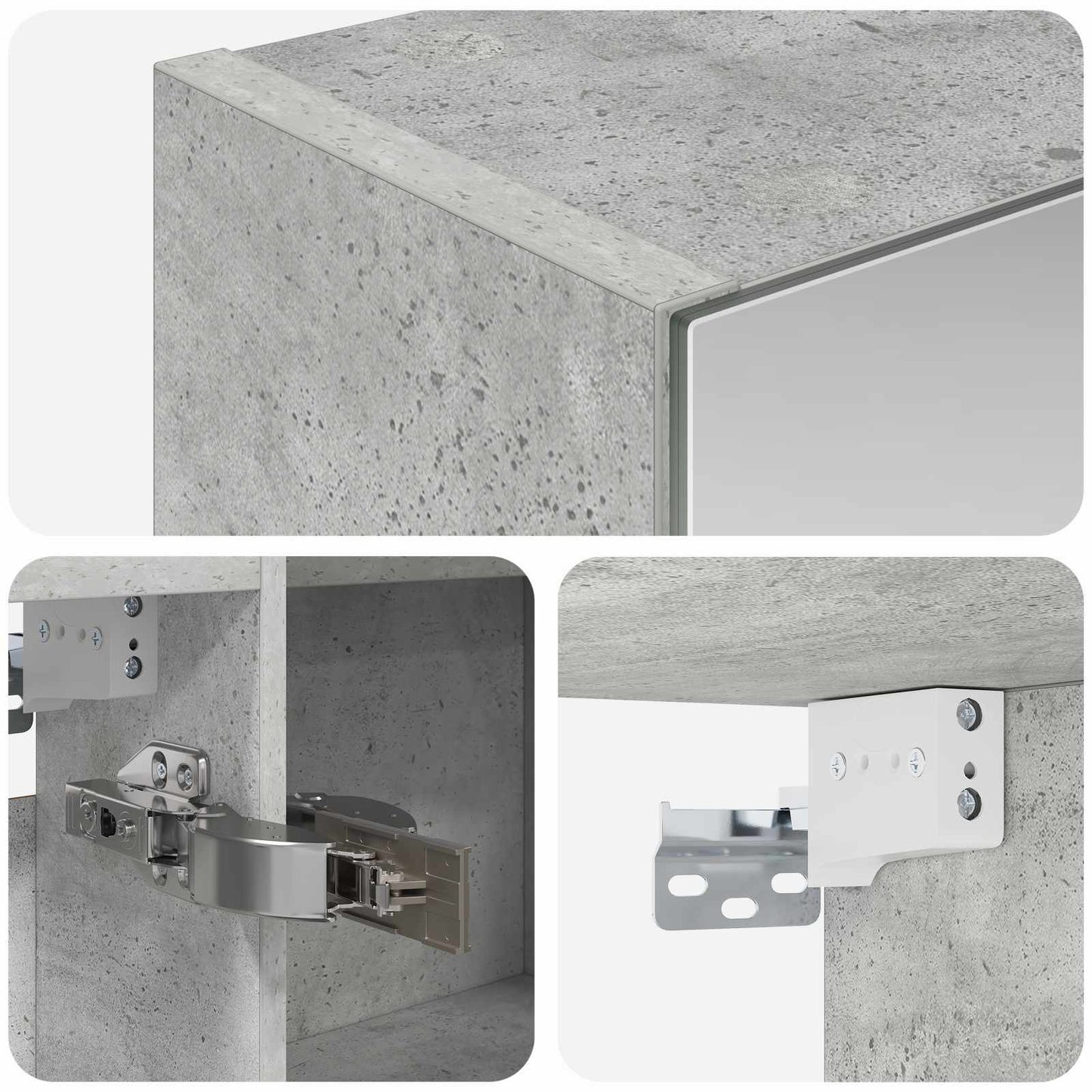 Badkamer spiegelkast met plank Beton Grijs 100 x 14,5 x 70 cm