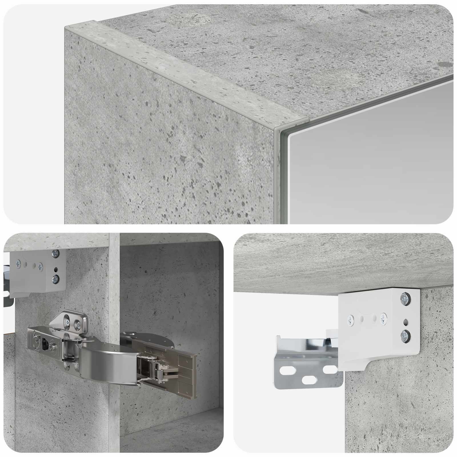 Badkamer spiegelkast met plank Beton Grijs 100 x 14,5 x 70 cm