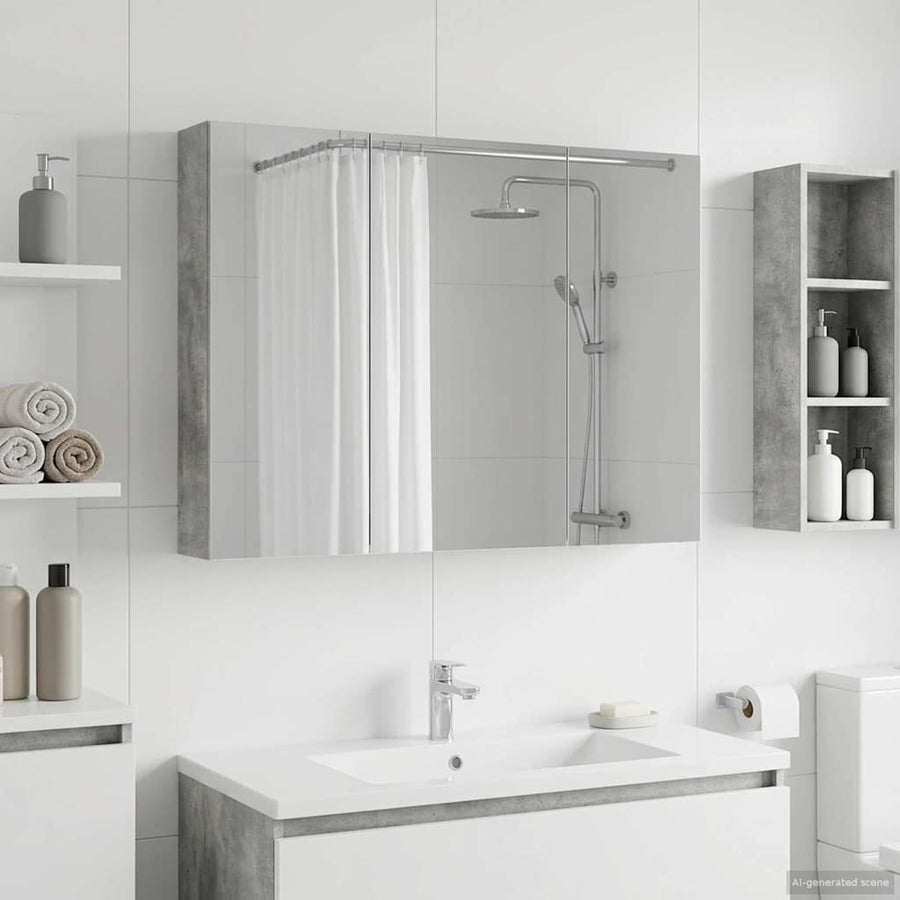 Badkamer spiegelkast met plank Beton Grijs 100 x 14,5 x 70 cm
