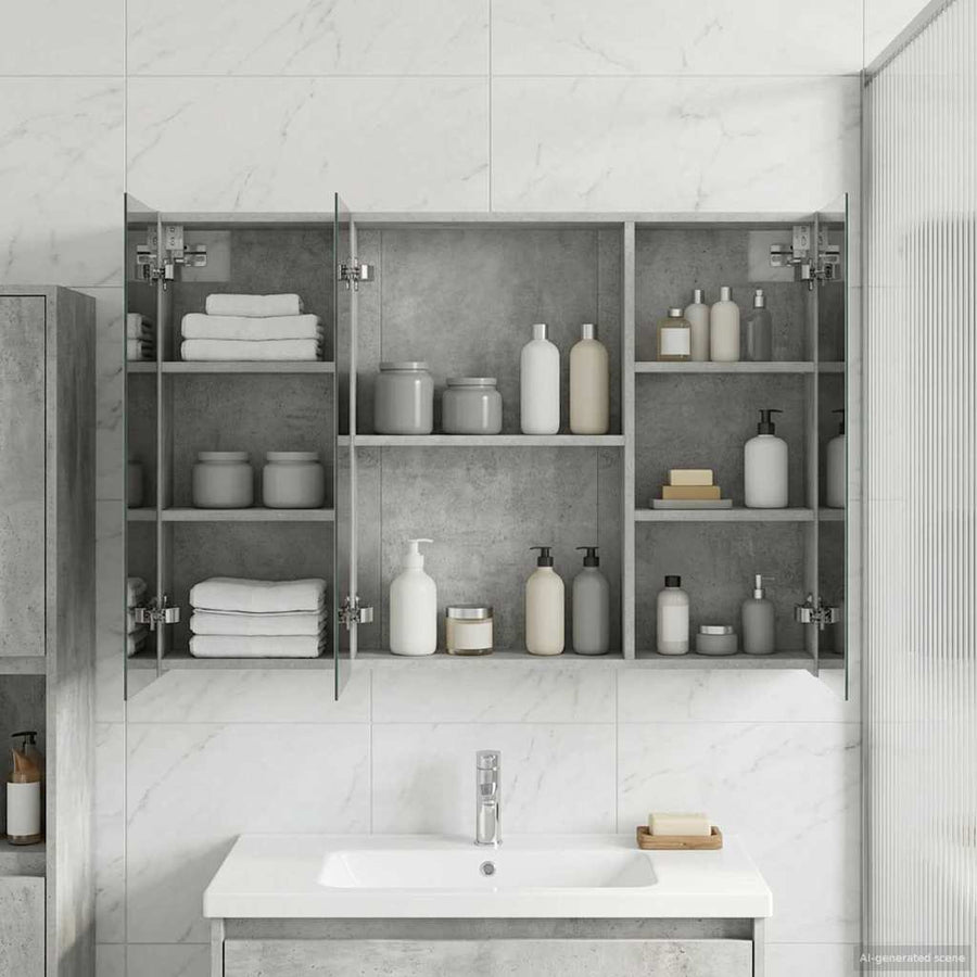 Badkamer spiegelkast met plank Beton Grijs 100 x 14,5 x 70 cm